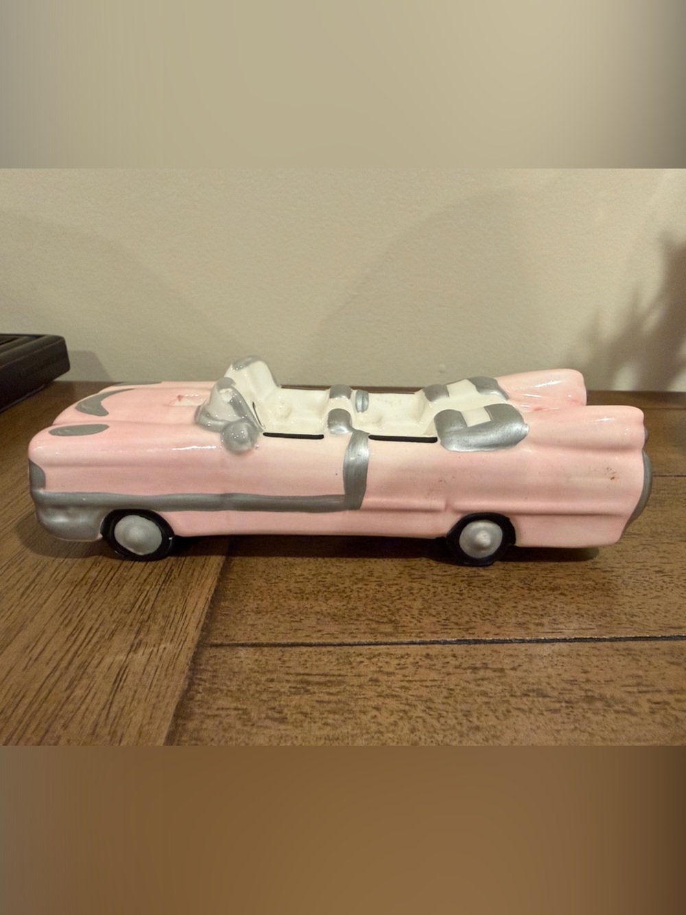 Mary Kay Pink and Silver Ceramic Convertible Cadillac business card holder